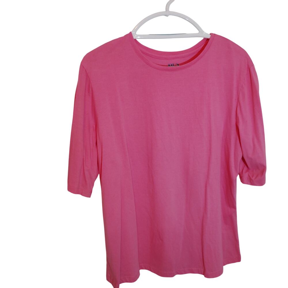BFA Classics Bubblegum Pink Short Sleeve Knit Top Women’s XL Estate Cotton Blend